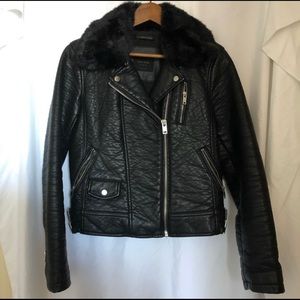 SOLD Zara Faux Fur (detachable) Leather Jacket